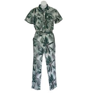Unisex Standard Issue NYC Tropical Palm Leaf Print Jumpsuit